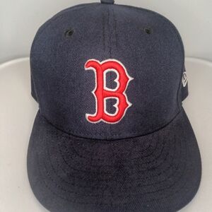 Boston Red Sox Navy New Era Fitted Hat - Red B Logo